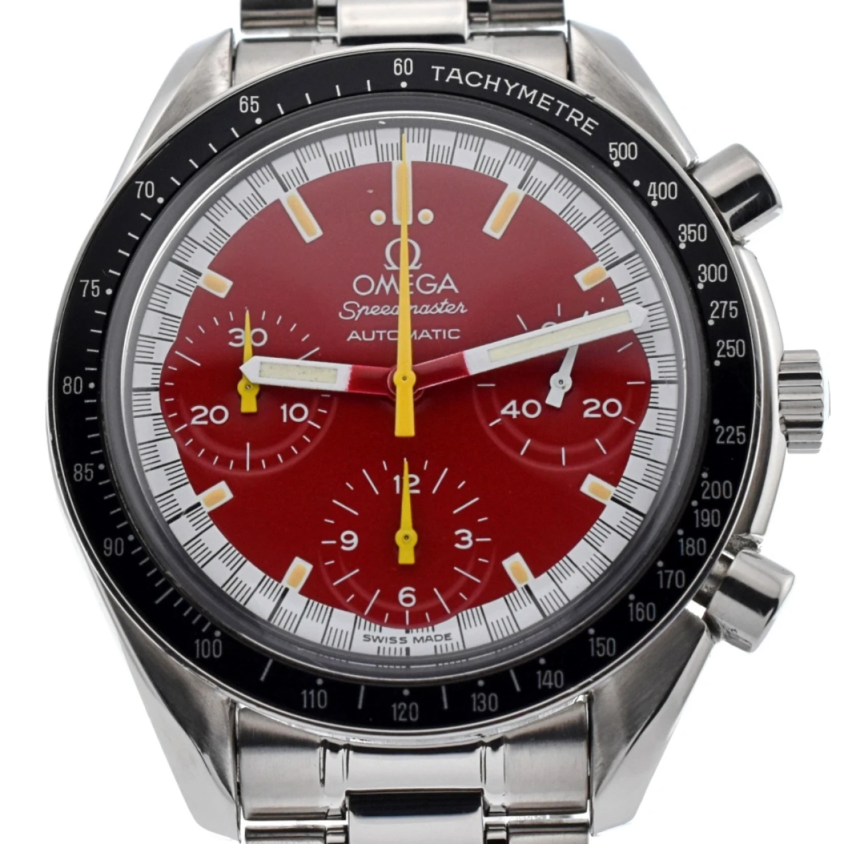 Pre-owned Omega Speedmaster Watch In Red