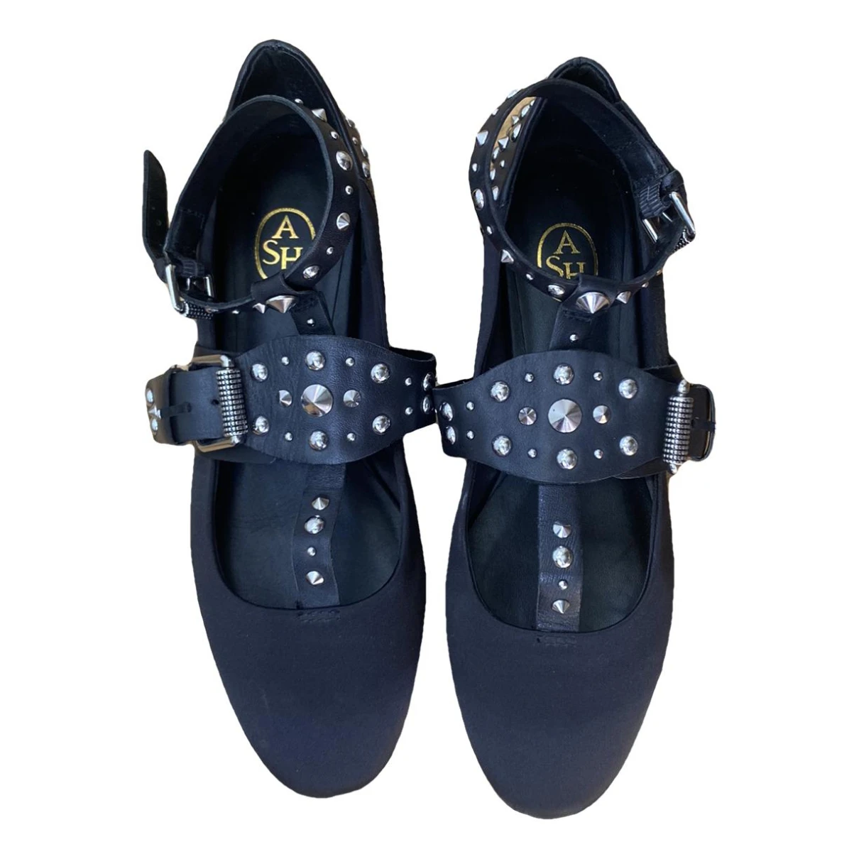 Pre-owned Ash Leather Ballet Flats In Black