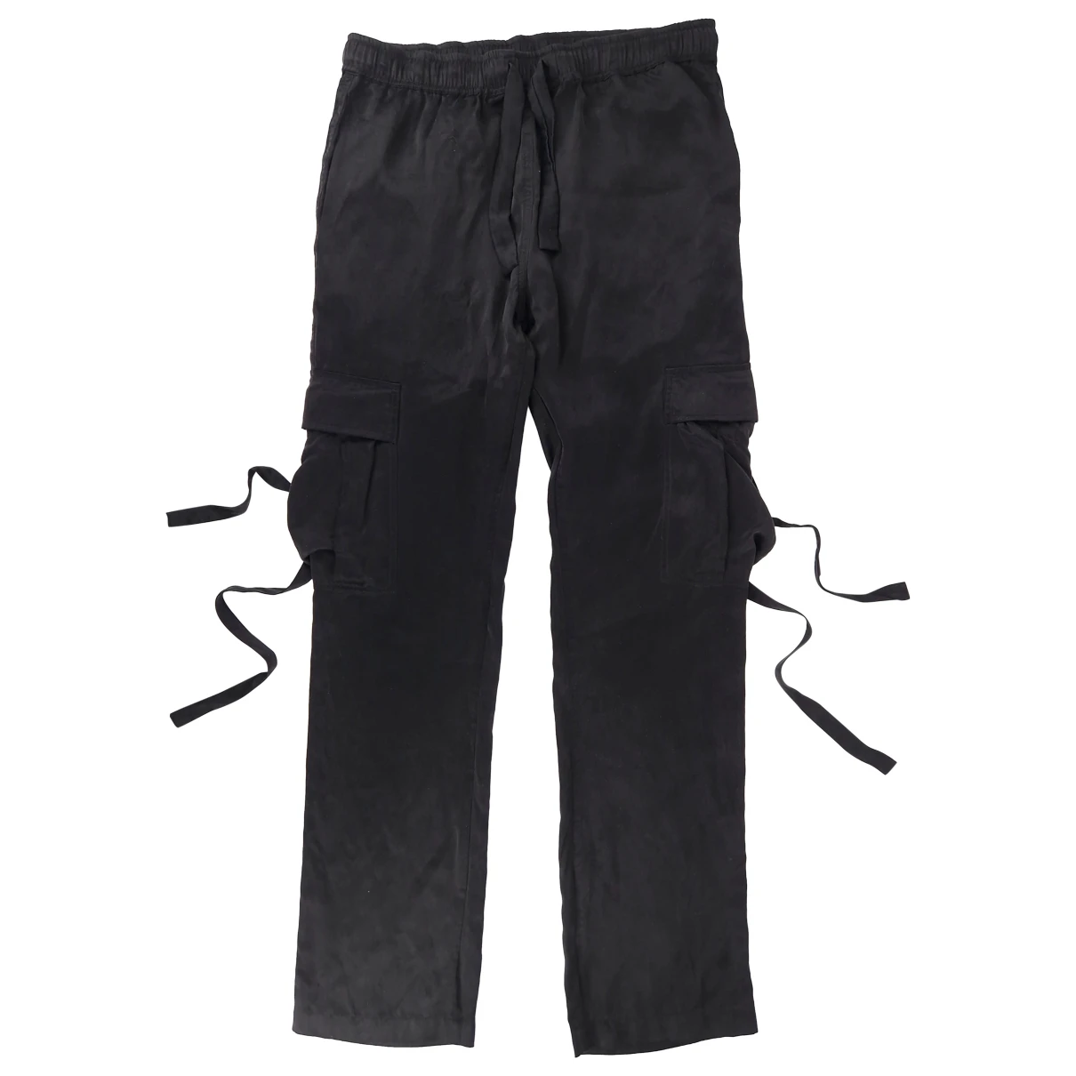 Pre-owned Maharishi Silk Straight Pants In Black