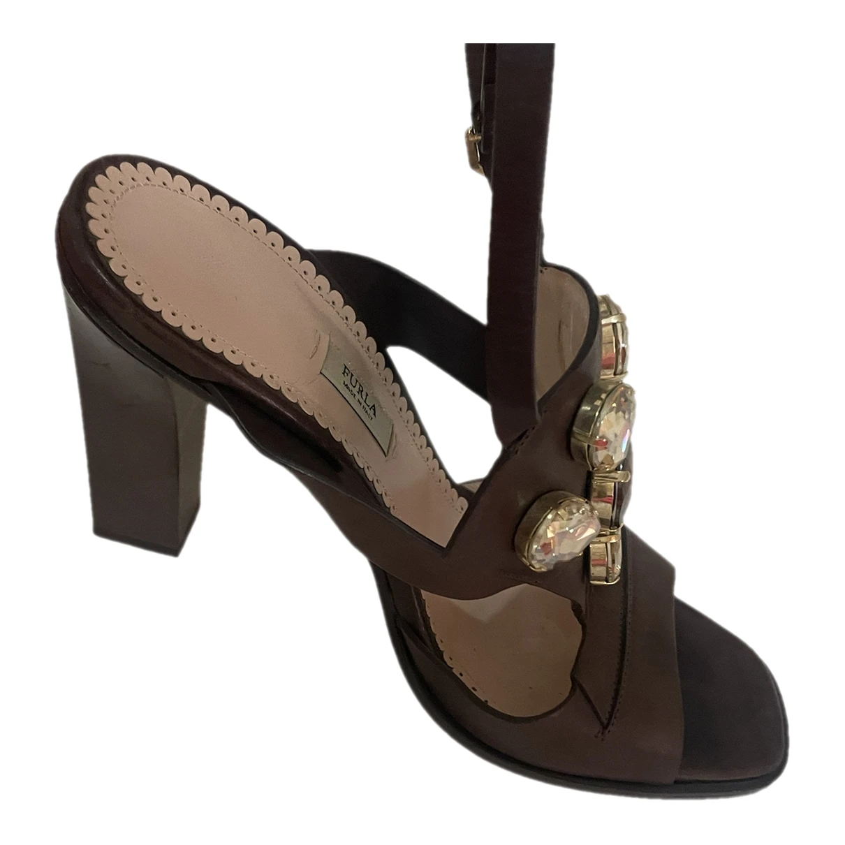 Pre-owned Furla Leather Sandal In Brown