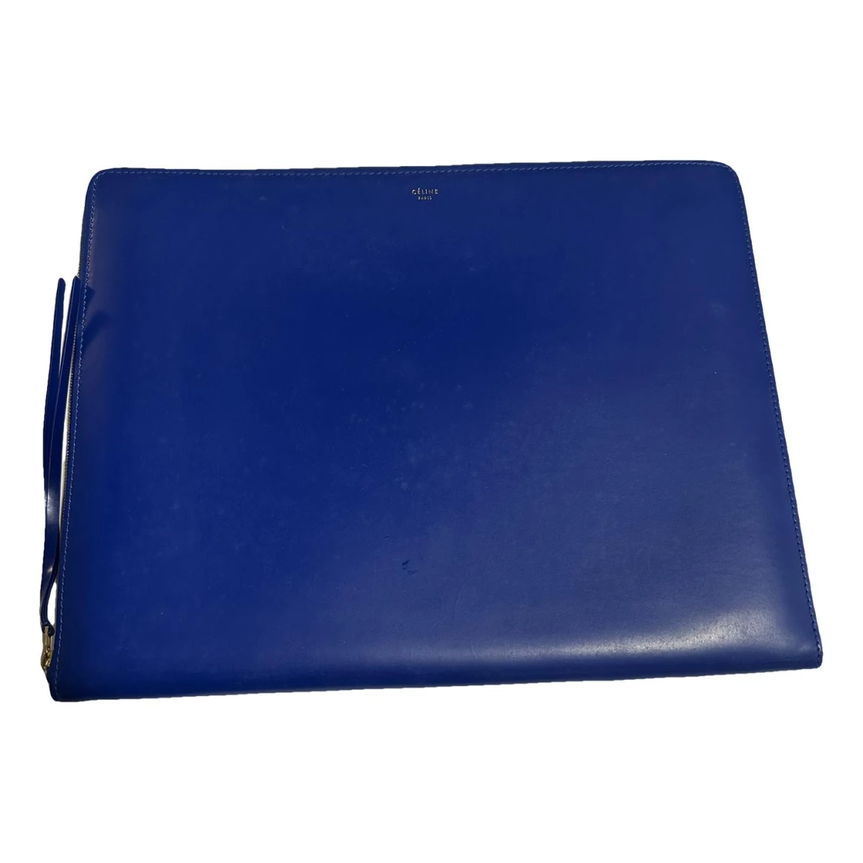 Pre-owned Celine Leather Clutch Bag In Blue
