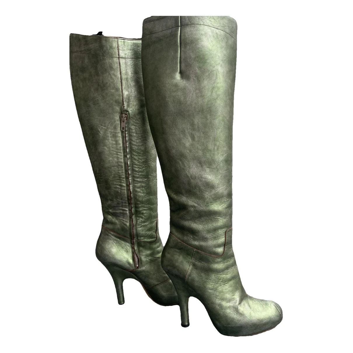 Pre-owned Vivienne Westwood Leather Boots In Green