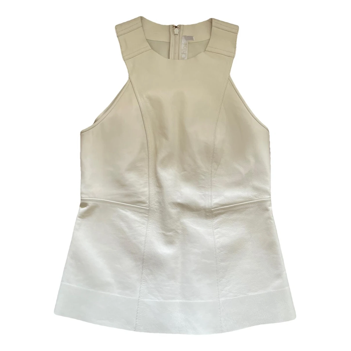 Pre-owned Chloé Leather Tunic In White
