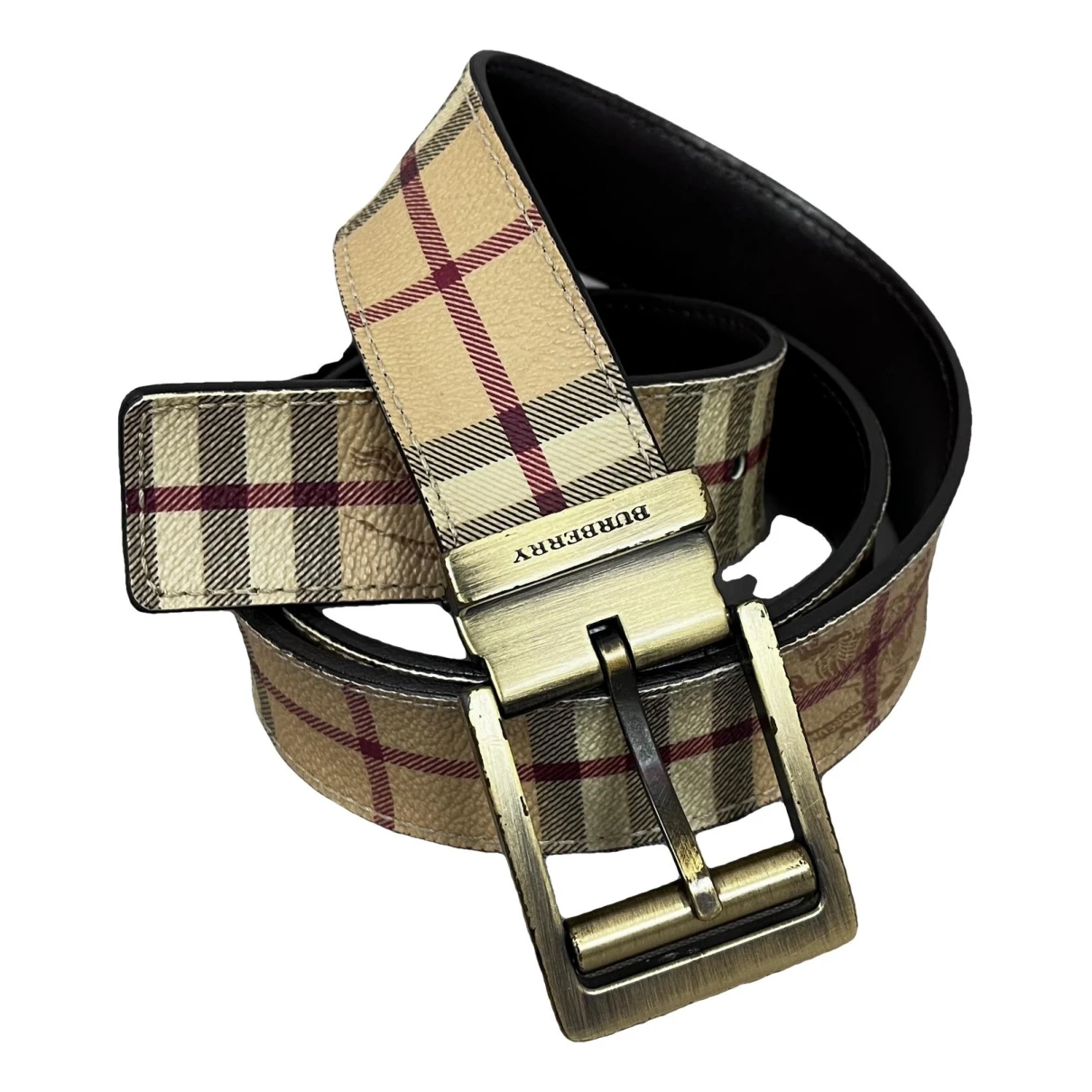 Pre-owned Burberry Leather Belt In Beige