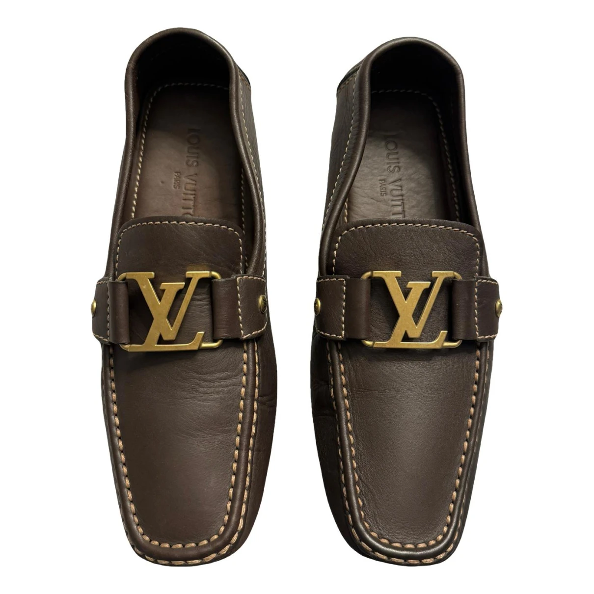 Pre-owned Louis Vuitton Leather Espadrilles In Brown