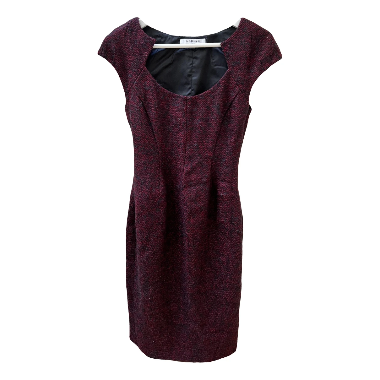 Pre-owned Lk Bennett Wool Mid-length Dress In Burgundy