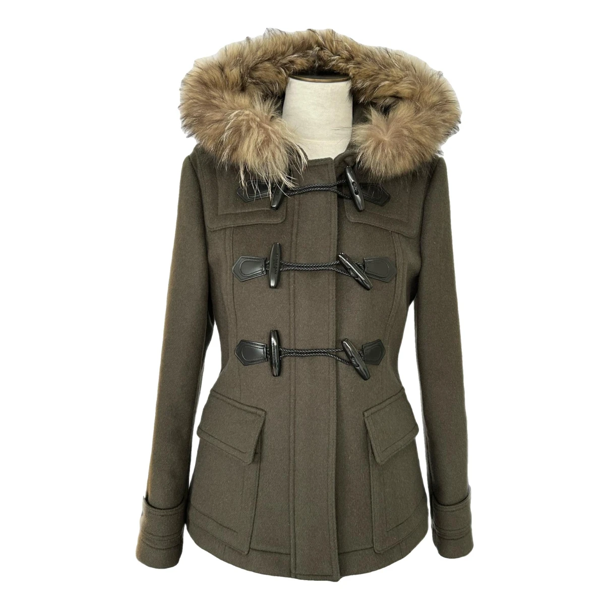 Pre-owned Burberry Wool Peacoat In Green