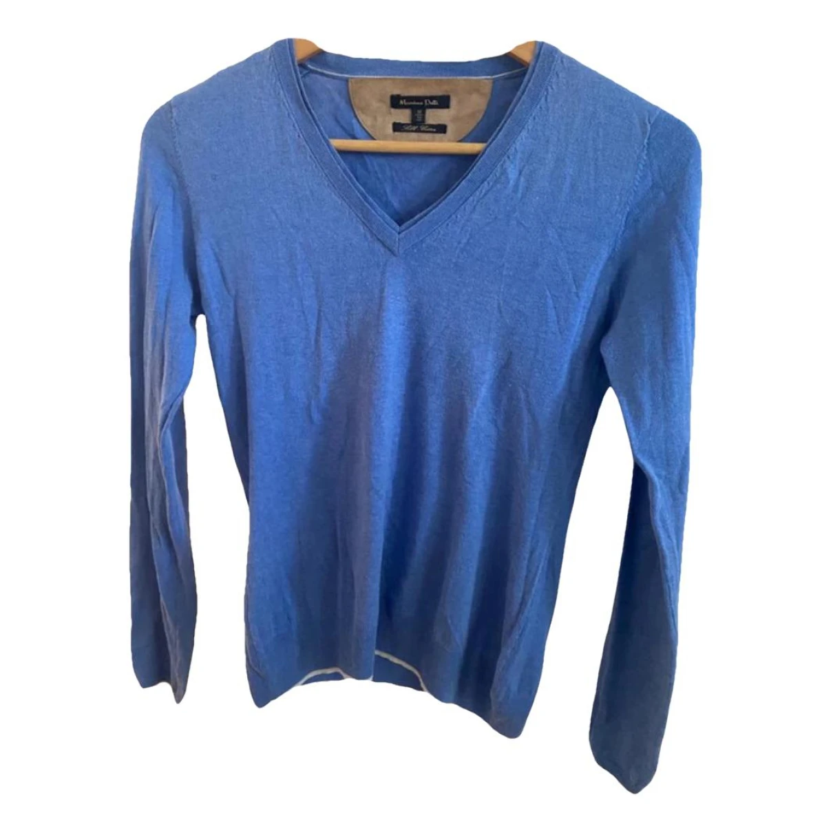 Pre-owned Massimo Dutti Silk T-shirt In Blue