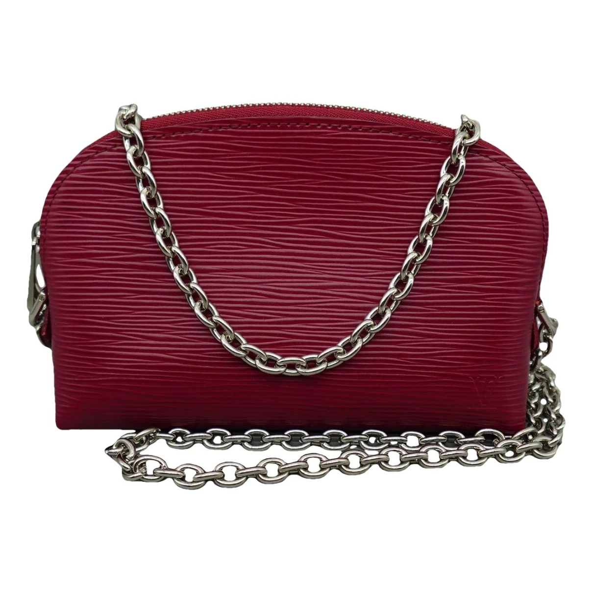 Pre-owned Louis Vuitton Pochette Accessoire Leather Crossbody Bag In Burgundy