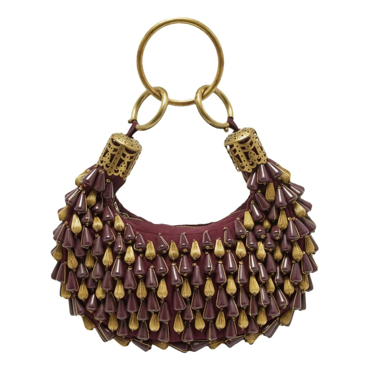 Pre-owned Chloé Bracelet Nile Cloth Handbag In Burgundy