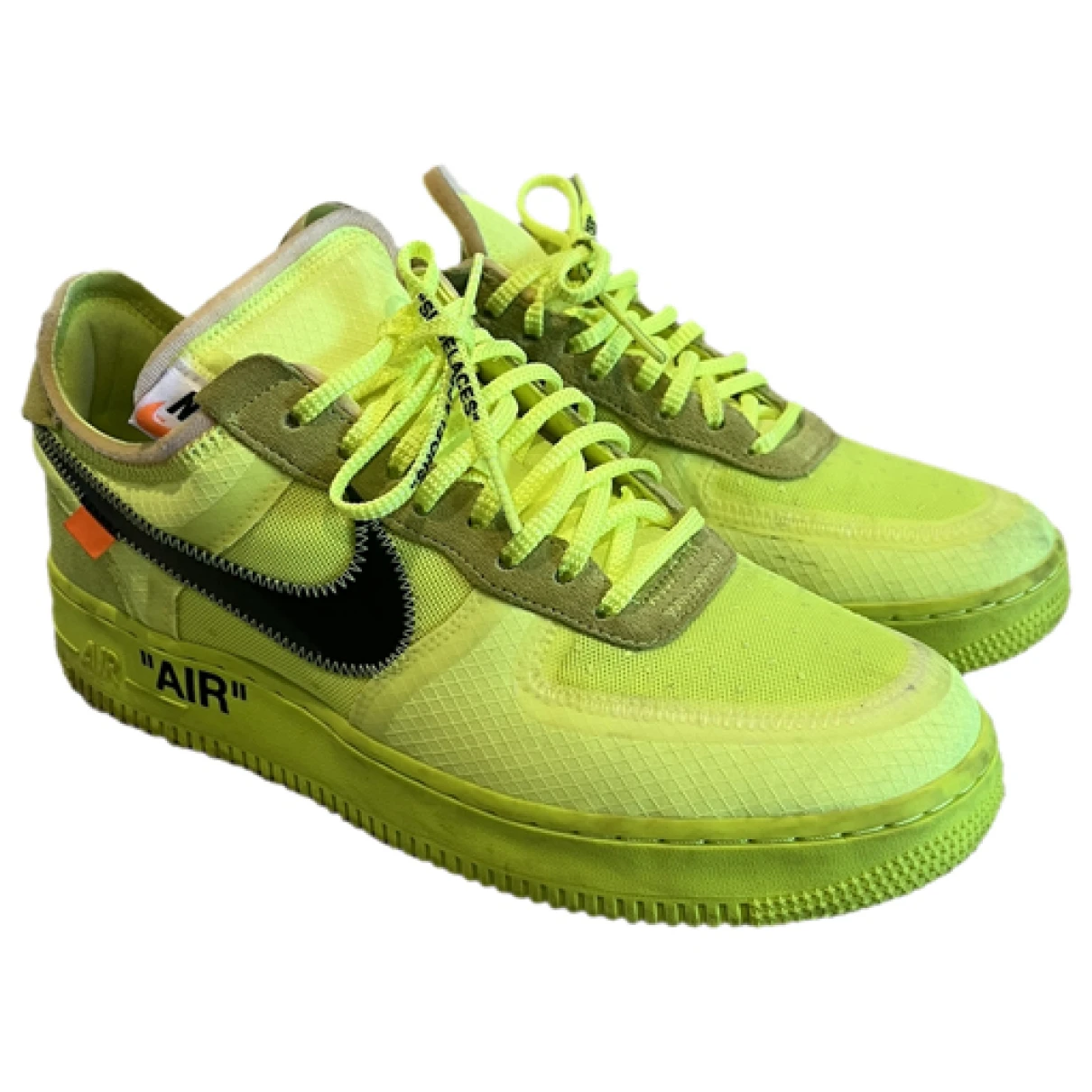 Pre-owned Nike X Off-white Air Force 1 Cloth Low Trainers In Yellow