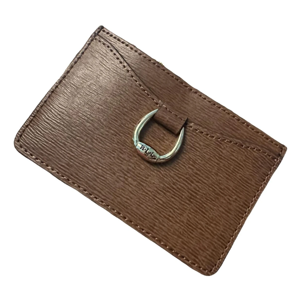 Pre-owned Lauren Ralph Lauren Leather Card Wallet In Brown