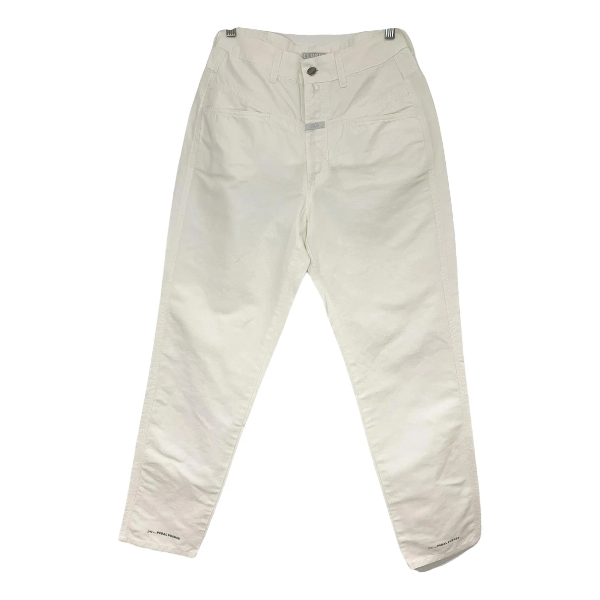 Pre-owned Closed Linen Slim Pants In Ecru