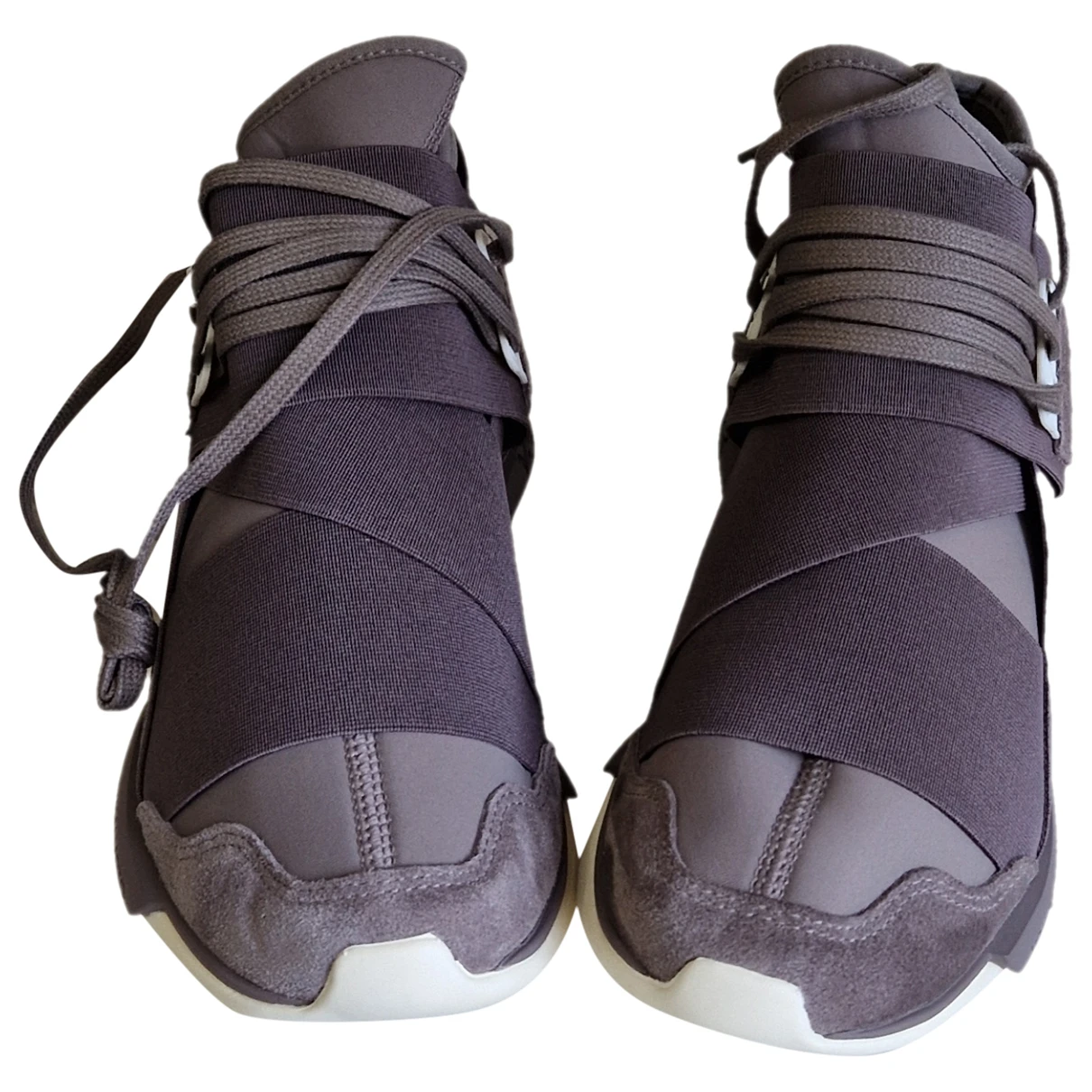 Pre-owned Y-3 Cloth Trainers In Brown