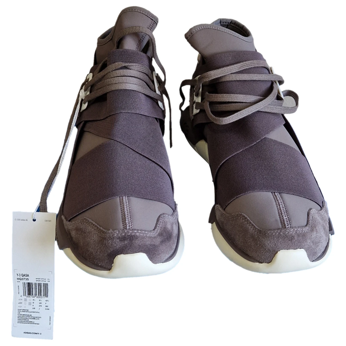 Pre-owned Y-3 Cloth High Trainers In Brown
