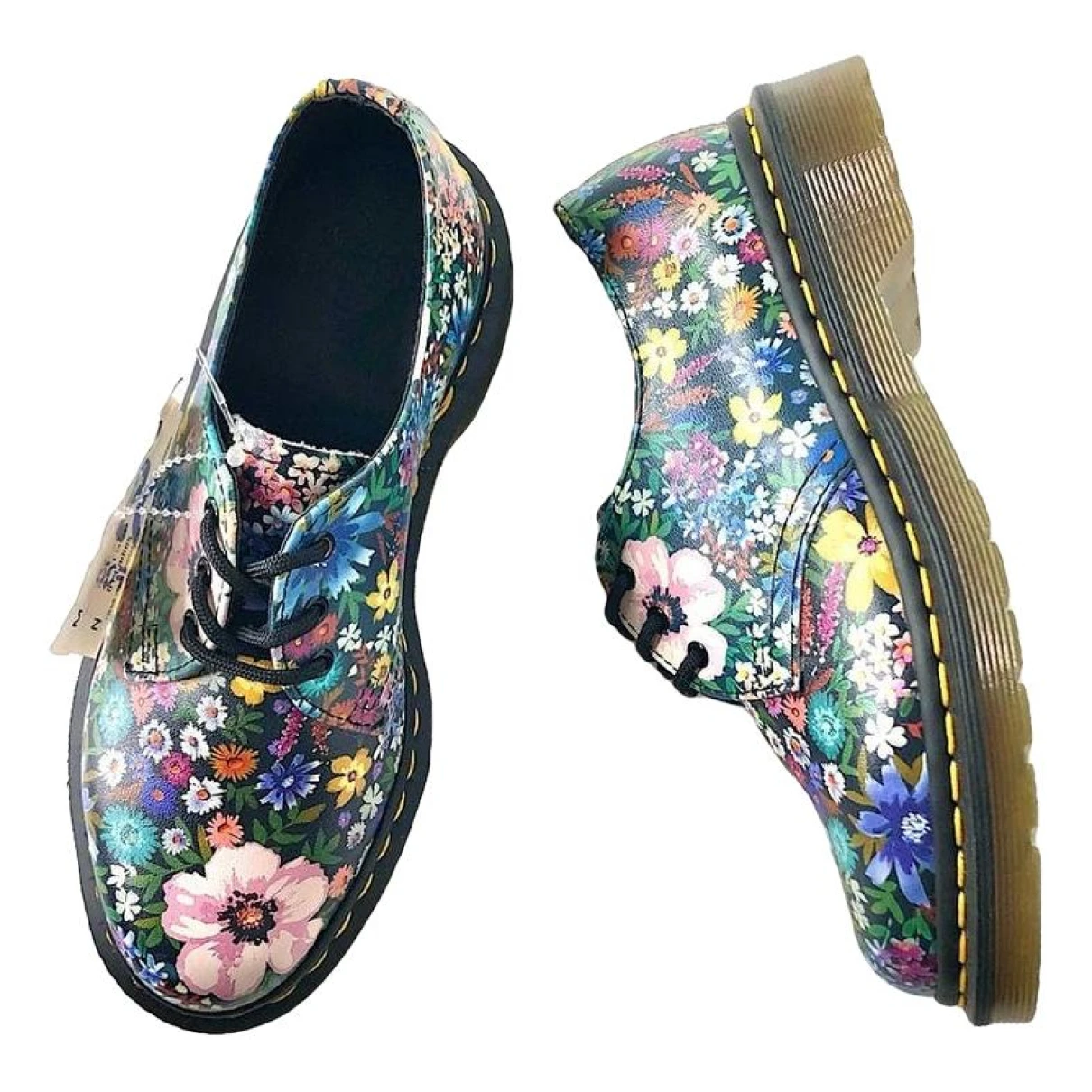 Pre-owned Dr. Martens' Leather Flats In Multicolour