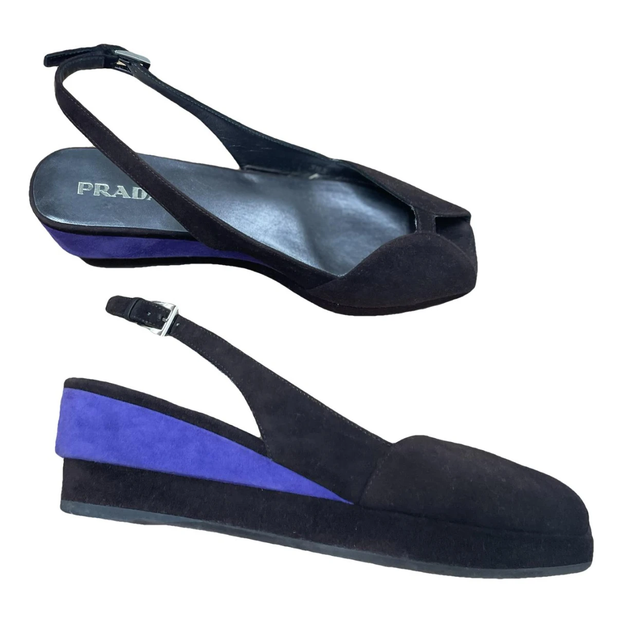 Pre-owned Prada Velvet Sandals In Multicolour