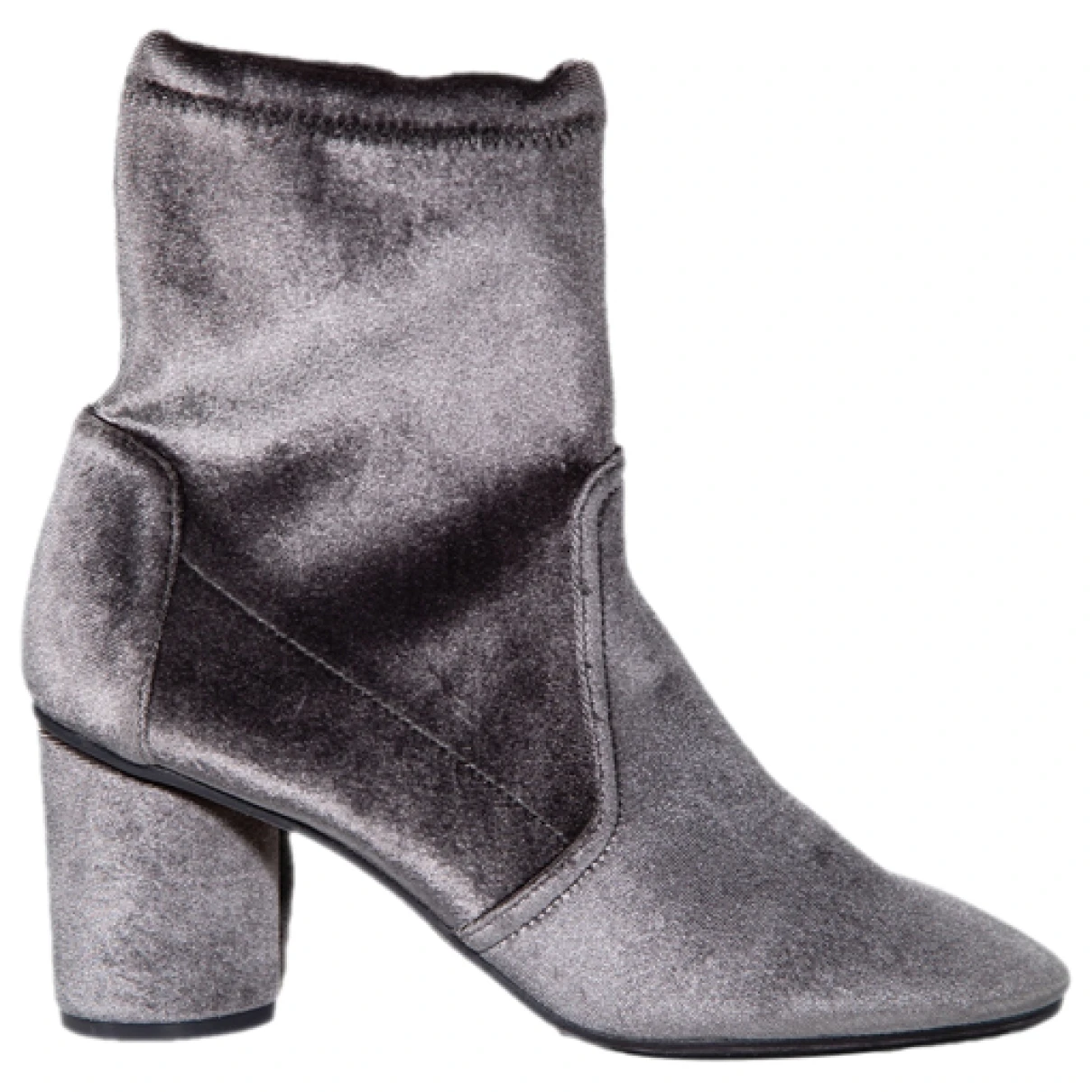 Pre-owned Stuart Weitzman Velvet Boots In Grey