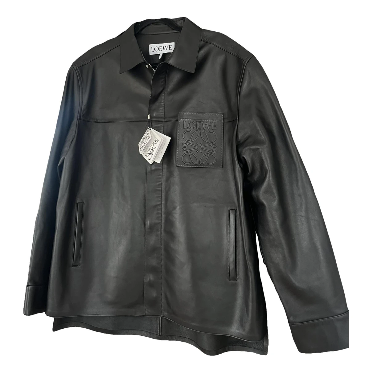 Pre-owned Loewe Leather Vest In Black