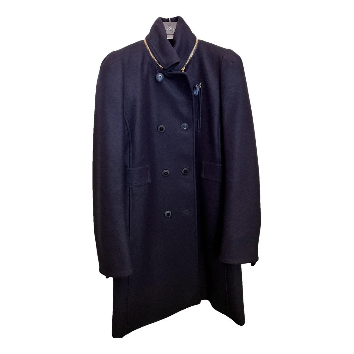 Pre-owned Fay Wool Coat In Blue
