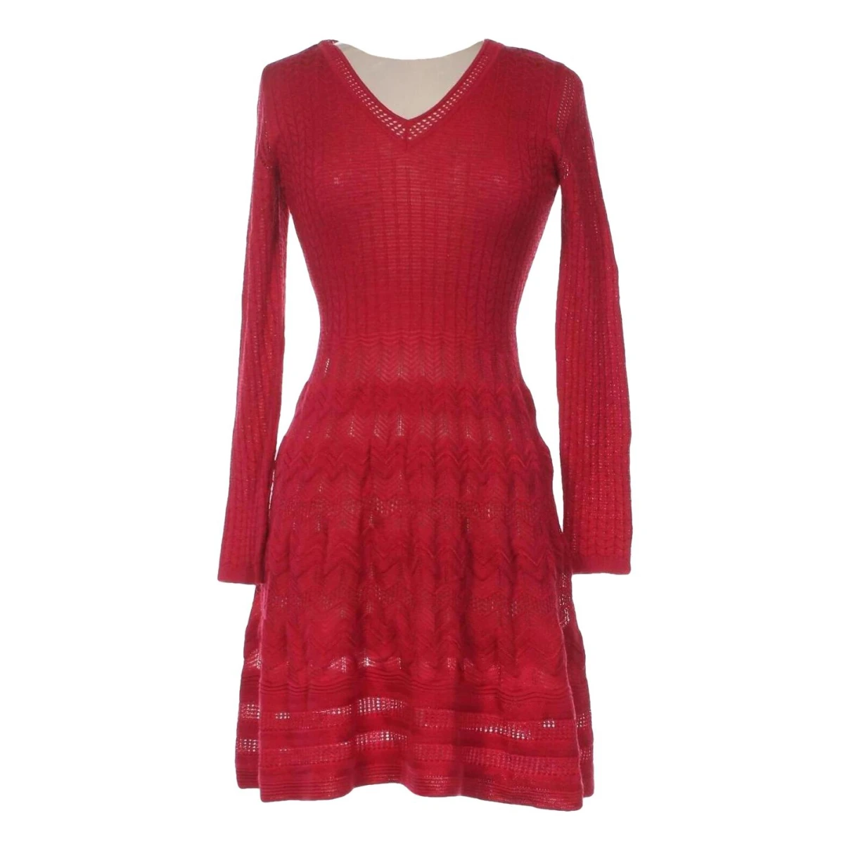 Pre-owned Missoni Wool Mini Dress In Red