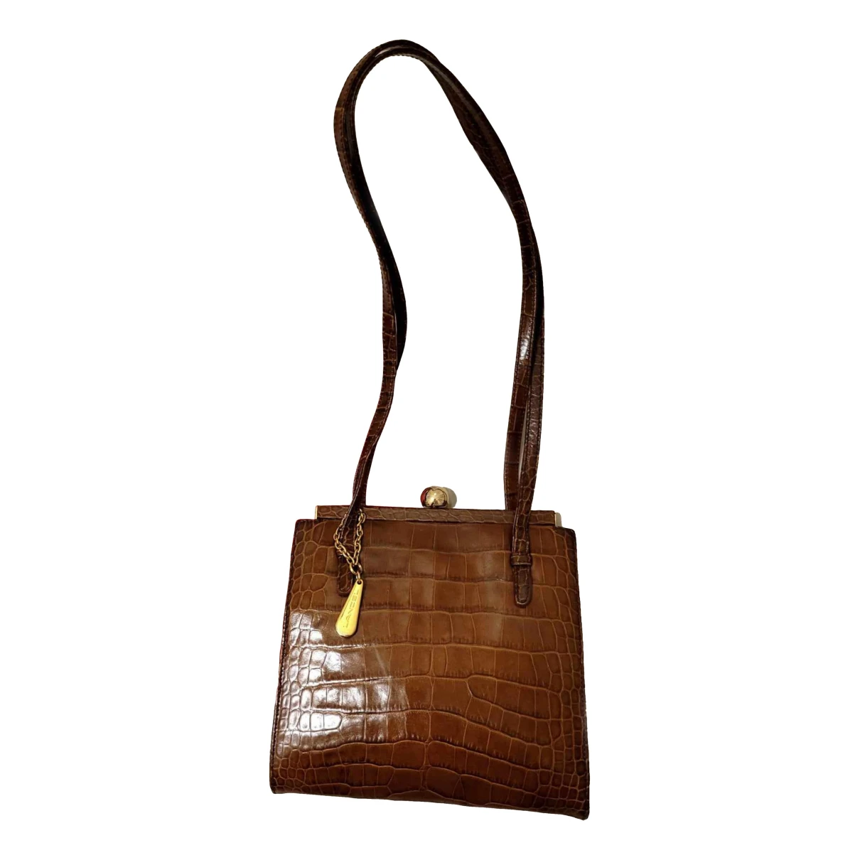 Pre-owned Lancel Vegan Leather Handbag In Brown
