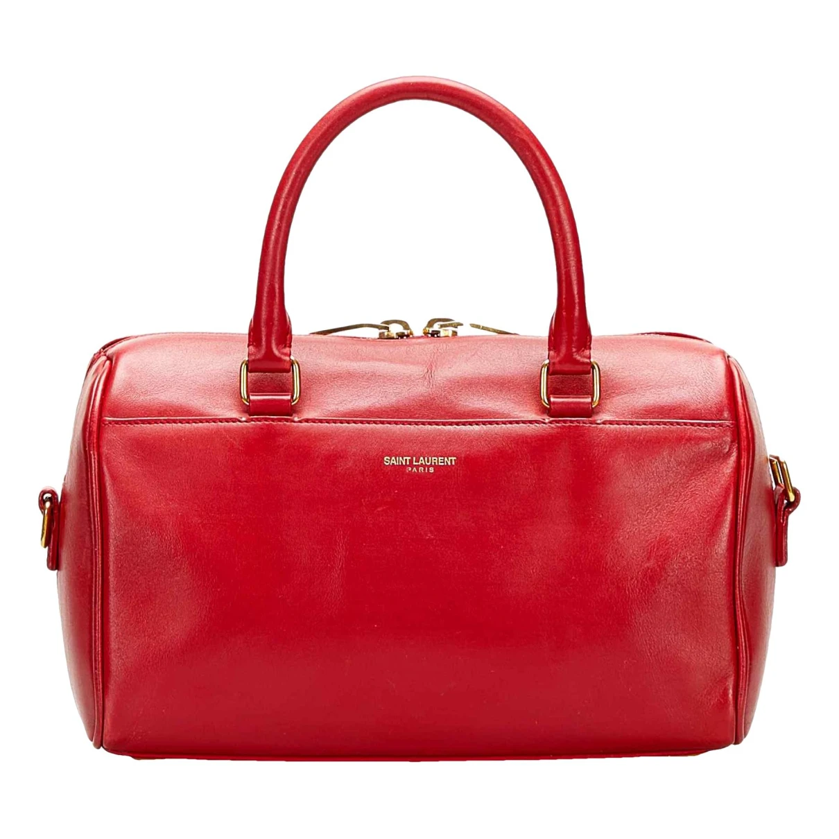 Pre-owned Saint Laurent Pony-style Calfskin Satchel In Red
