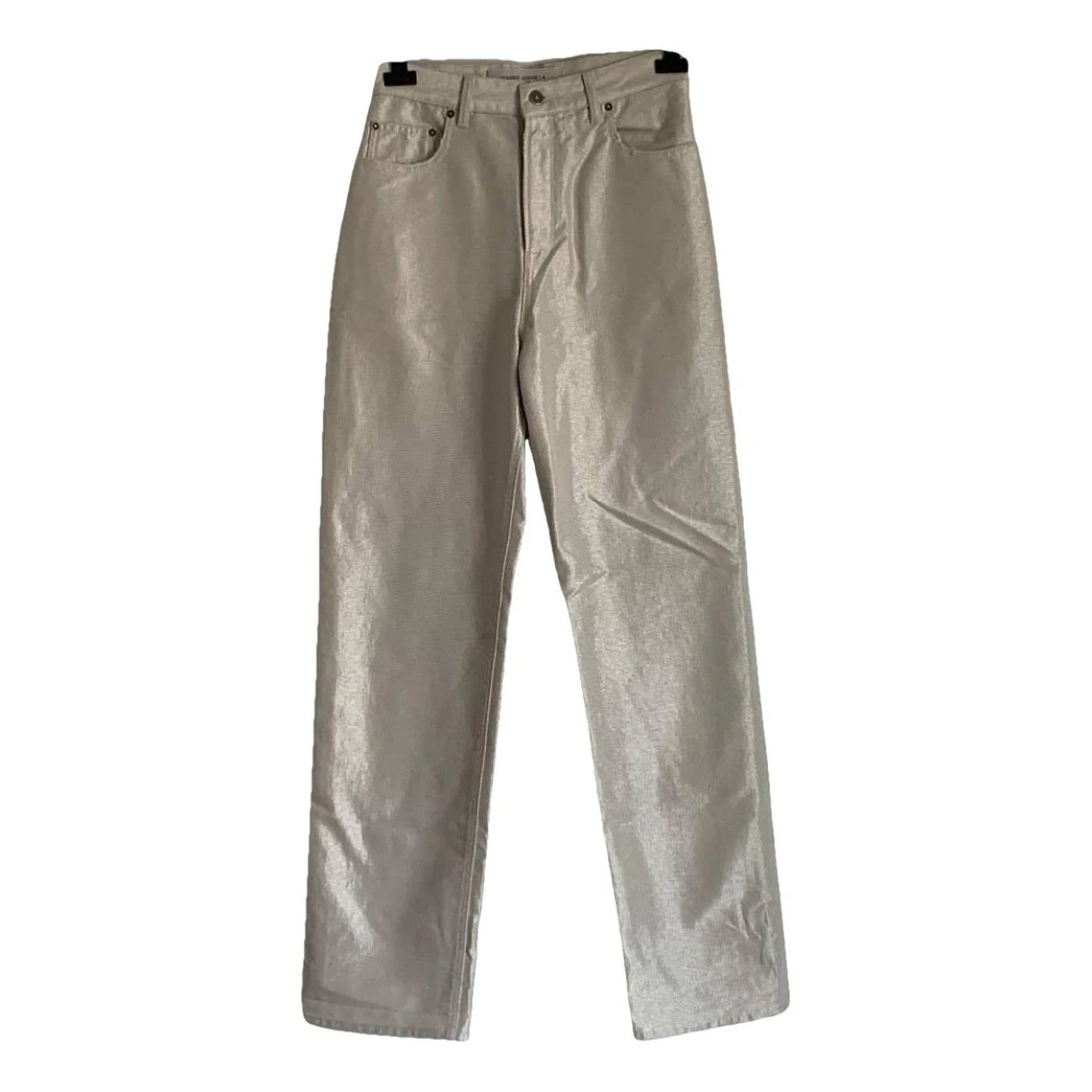 Pre-owned Golden Goose Trousers In White