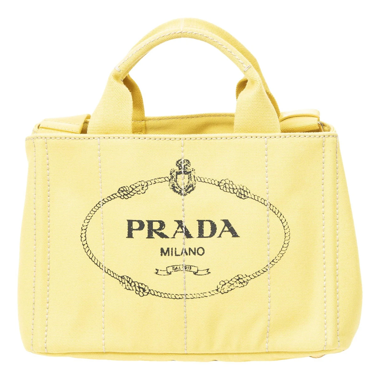 Pre-owned Prada Leather Handbag In Yellow
