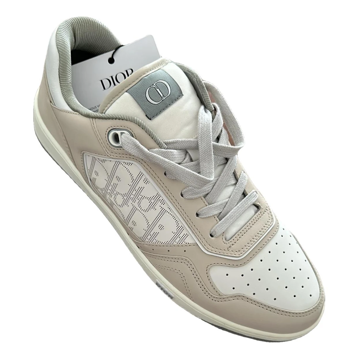 Pre-owned Dior Leather Low Trainers In Beige