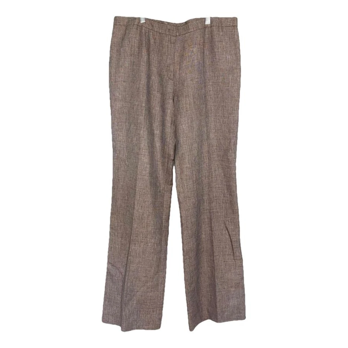 Pre-owned Escada Linen Trousers In Brown