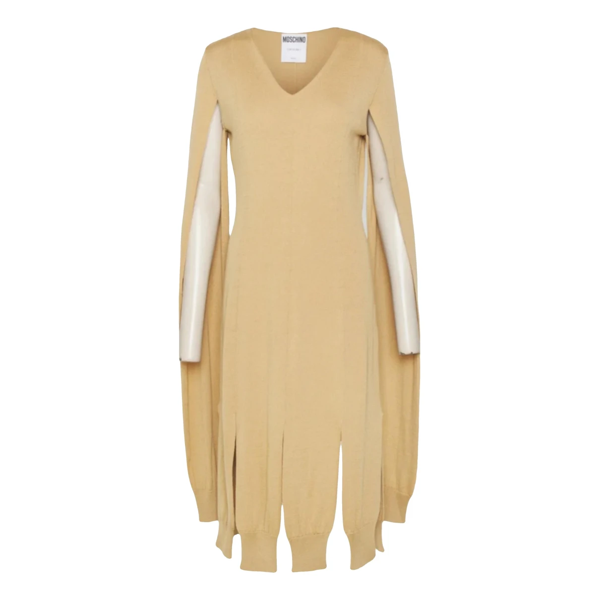 Pre-owned Moschino Wool Dress In Beige