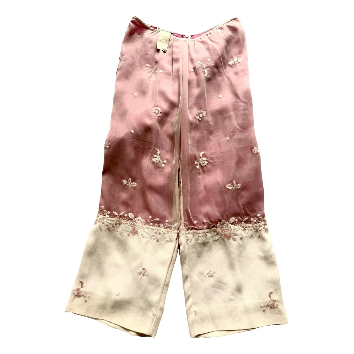 Pre-owned Emporio Armani Silk Large Pants In Pink