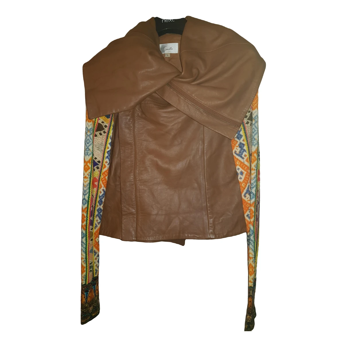 Pre-owned Camilla Leather Biker Jacket In Brown