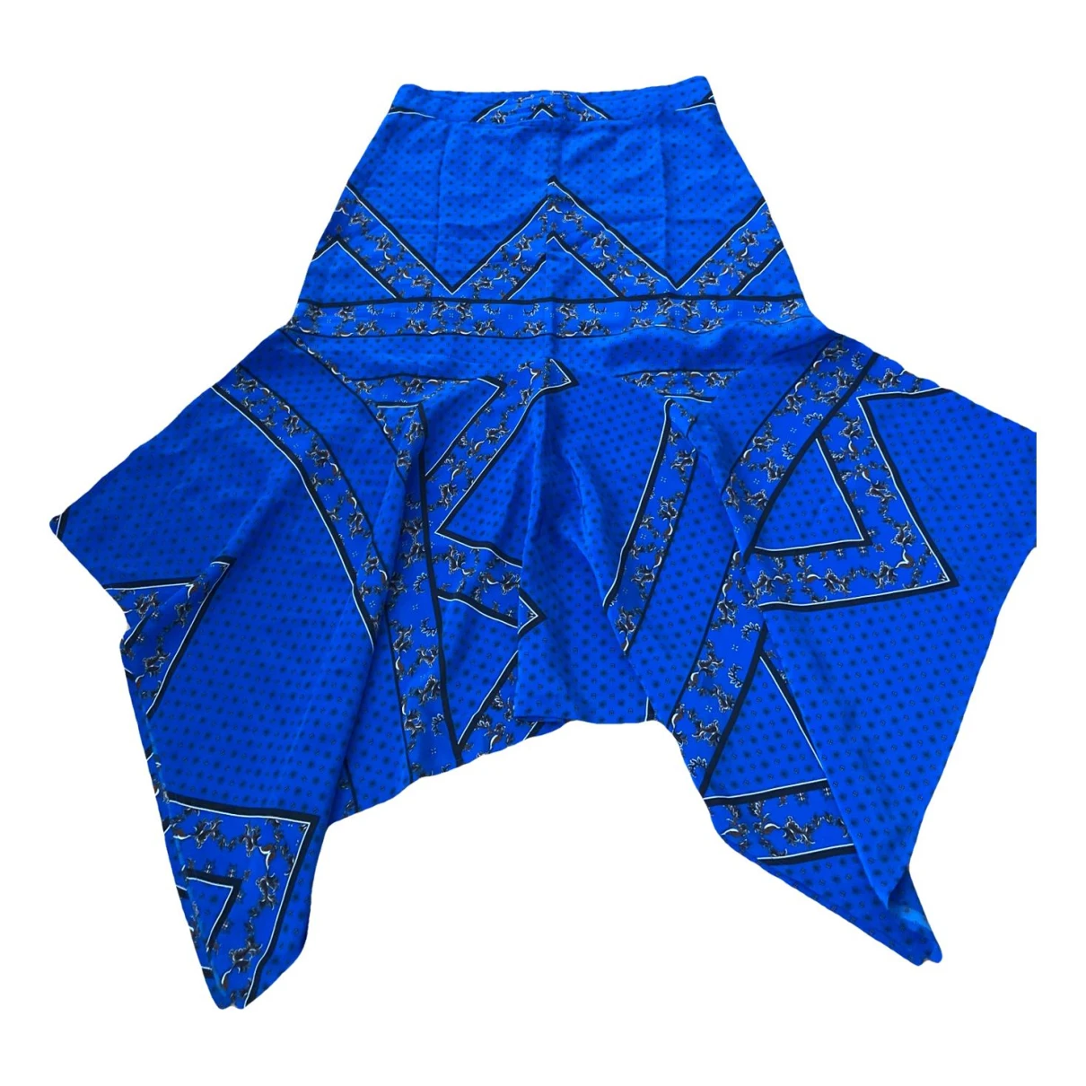 Pre-owned Ganni Silk Mid-length Skirt In Blue