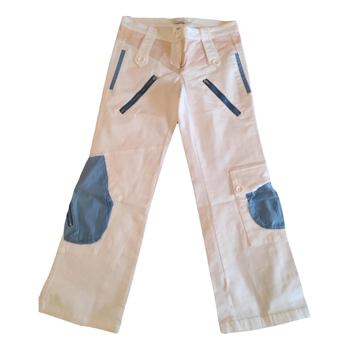 Pre-owned Pinko Straight Pants In White