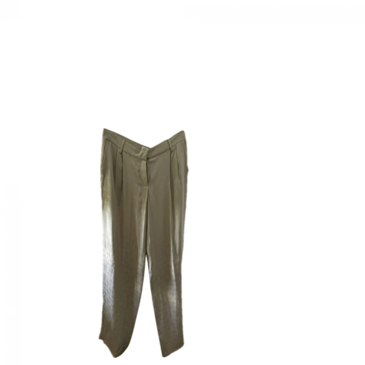 Pre-owned Magda Butrym Silk Large Pants In Beige