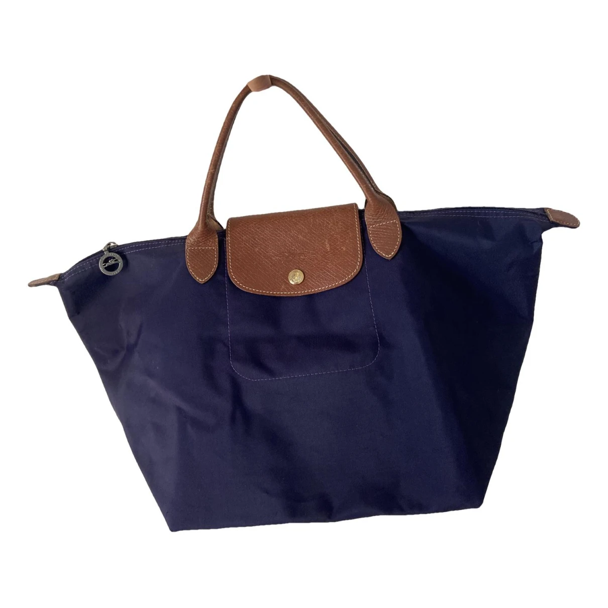 Pre-owned Longchamp Pliage Cloth Handbag In Purple
