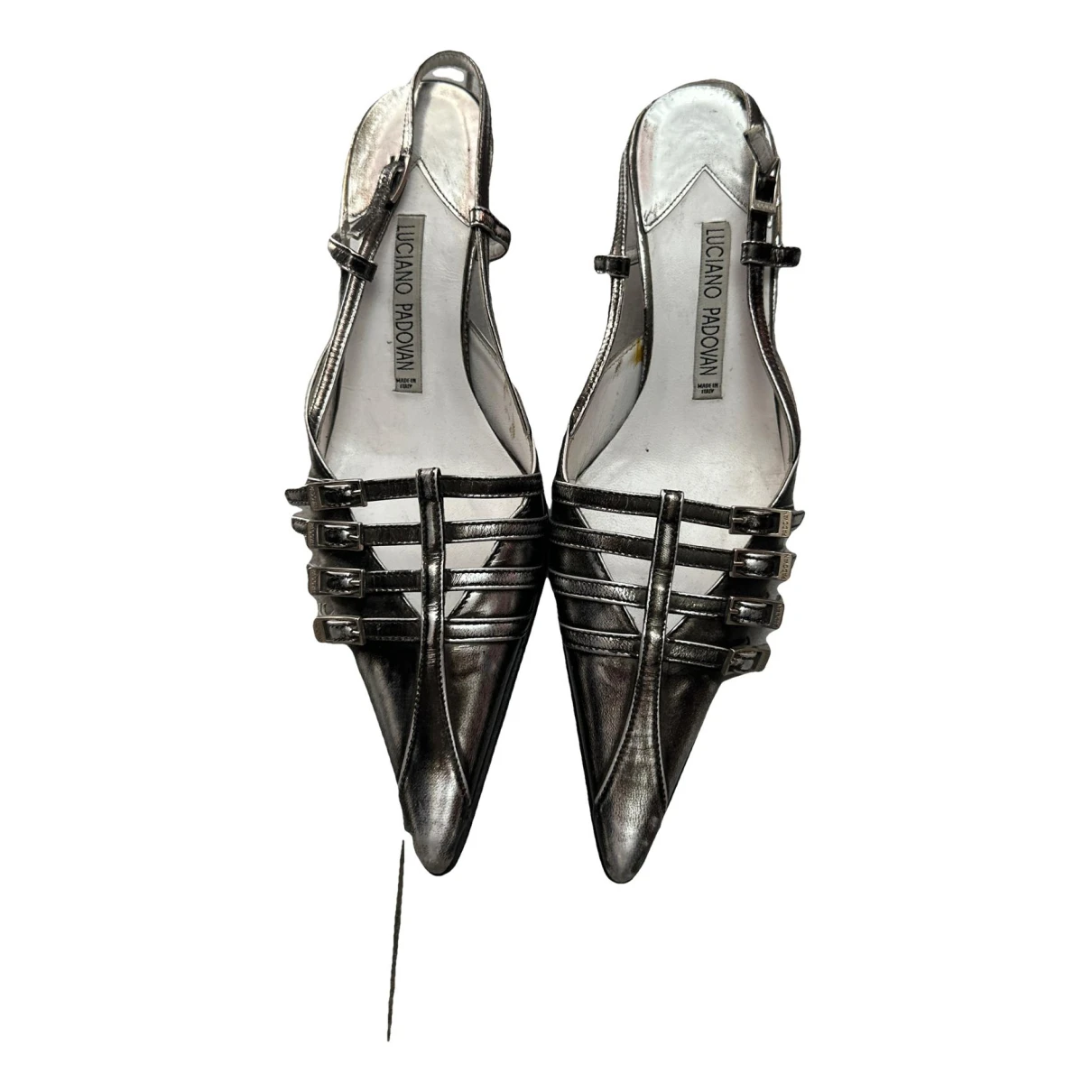 Pre-owned Luciano Padovan Patent Leather Heels In Silver
