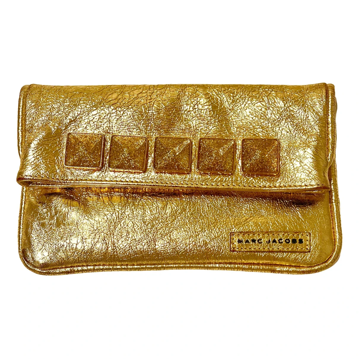 Pre-owned Marc Jacobs Leather Clutch Bag In Gold