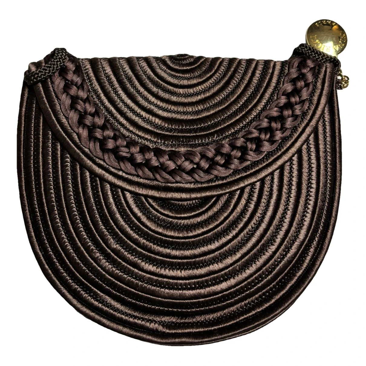 Pre-owned Nina Ricci Silk Clutch Bag In Brown