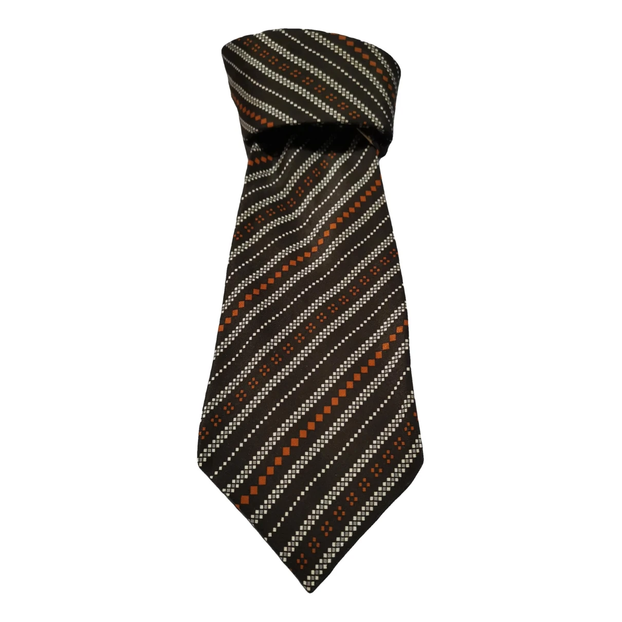 Pre-owned Saint Laurent Silk Tie In Brown