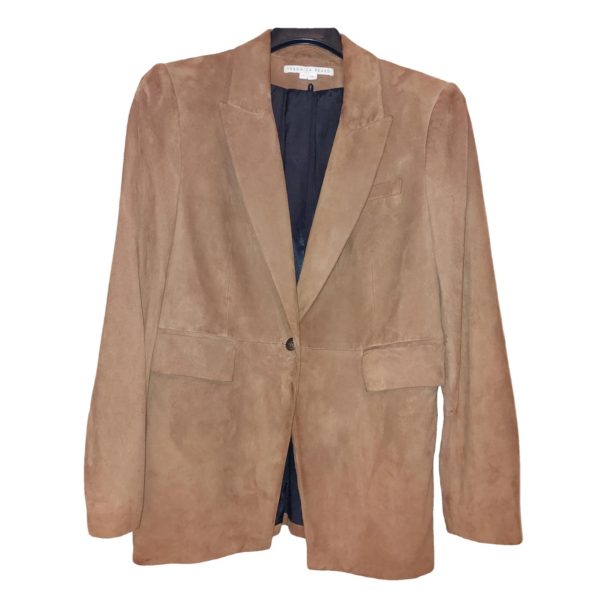 Pre-owned Veronica Beard Leather Blazer In Brown