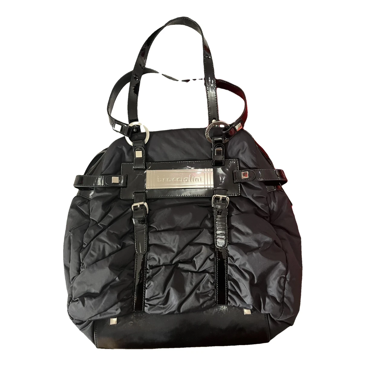 Pre-owned Braccialini Patent Leather Handbag In Black