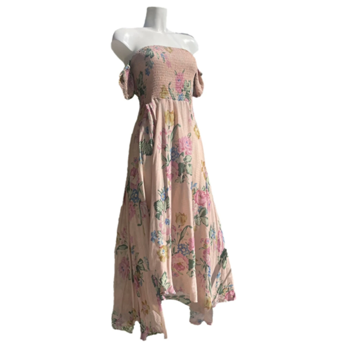 Pre-owned Auguste Silk Maxi Dress In Pink