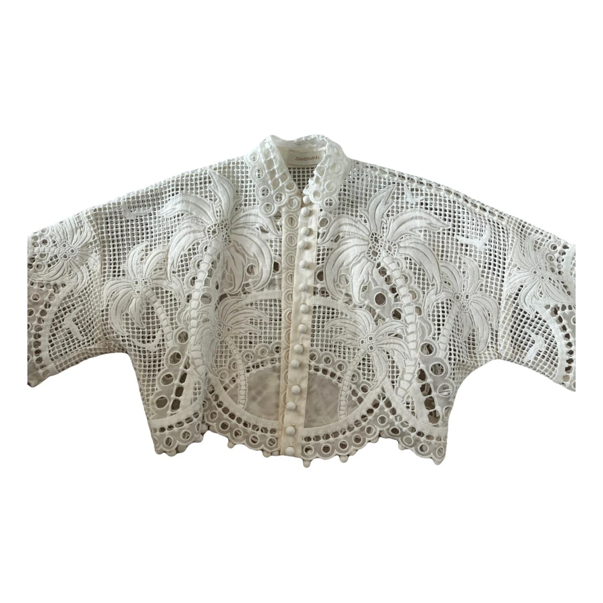 Pre-owned Zimmermann Silk Blouse In White