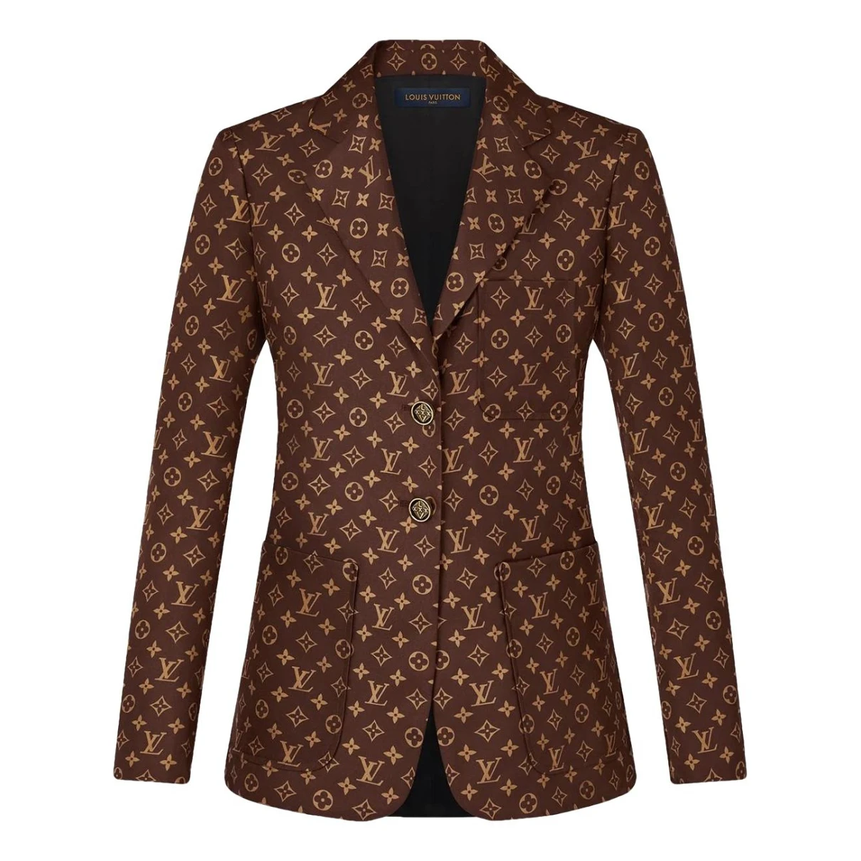 Pre-owned Louis Vuitton Silk Biker Jacket In Brown