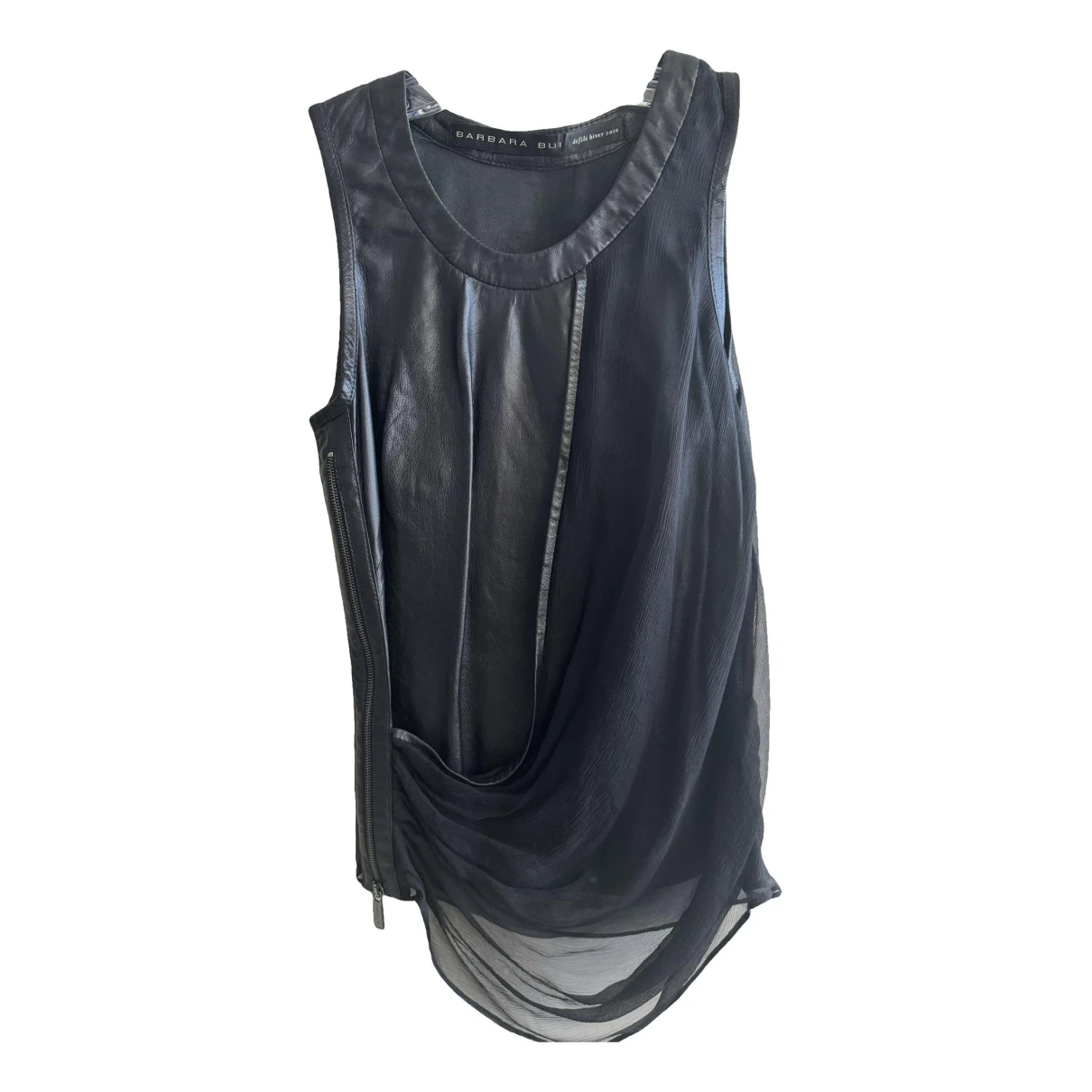 Pre-owned Barbara Bui Leather Tunic In Black
