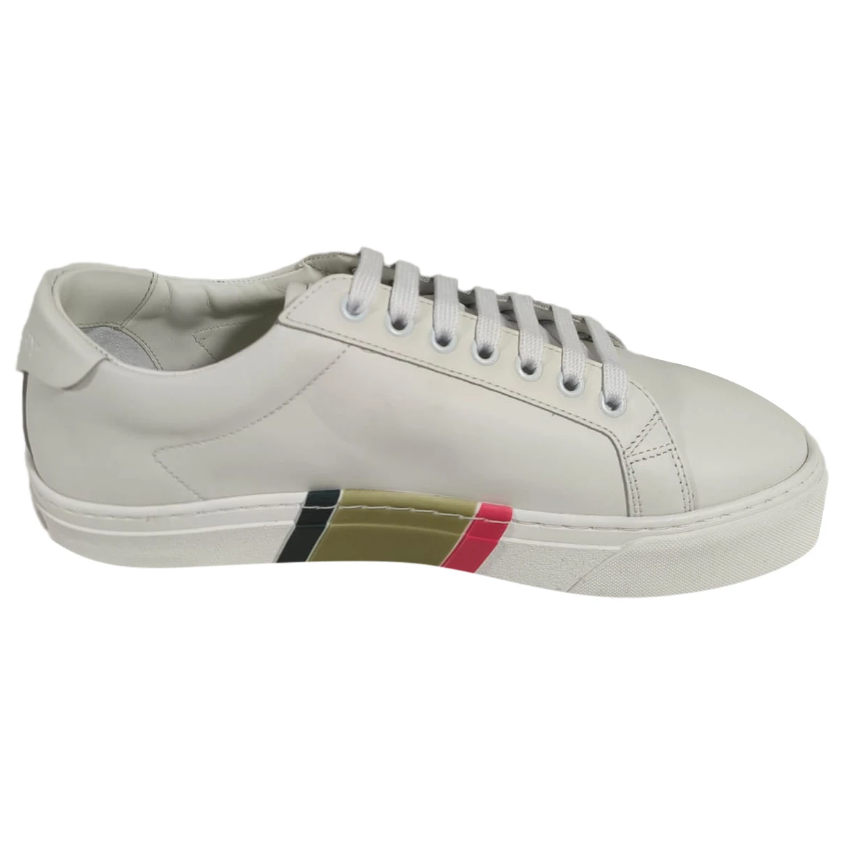 Pre-owned Burberry Leather Low Trainers In White