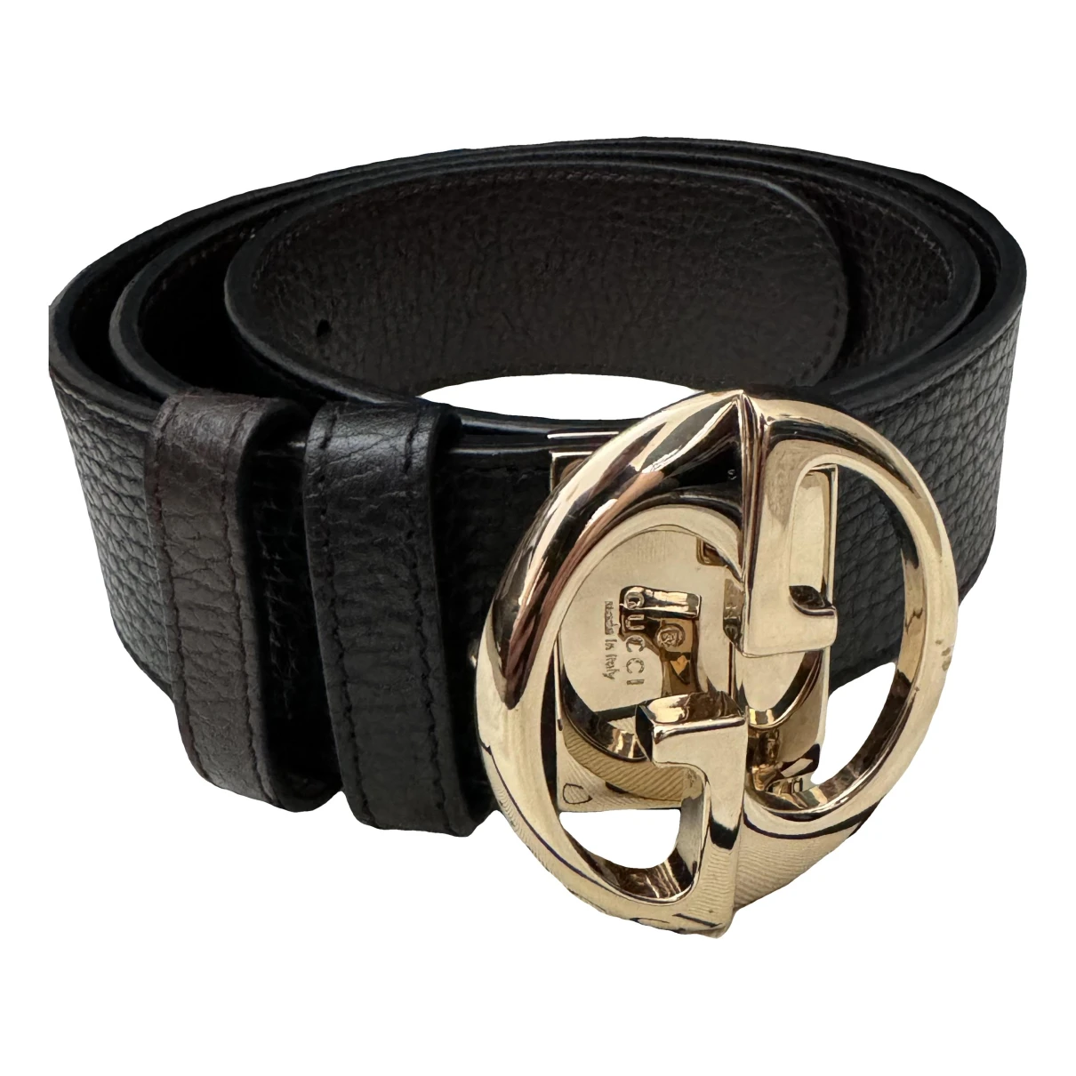 Pre-owned Gucci 1973 Leather Belt In Black